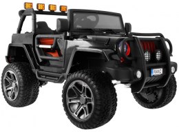 Auto terenowe typu jeep Monster 4x4 dla dzieci Czarny + Pilot + Regulacja siedzenia + Wolny Start + MP3 LED + Bagażnik + Plecak