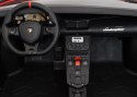 Lamborghini Aventador SV na akumulator dla 2 dzieci Czerwony + Silnik bezszczotkowy + Pompowane koła + Audio LED