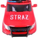 Auto SUV Straż Pożarna na akumulator dla dzieci + Syreny + Światła + Megafon + Pilot + Wolny Start + Naklejki