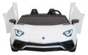 Lamborghini Aventador SV na akumulator dla 2 dzieci Biały + Silnik bezszczotkowy + Pompowane koła + Audio LED