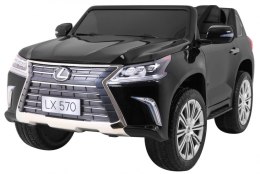 Lexus LX570 Lakierowane Autko dla 2 dzieci Czarny + Pilot + Koła EVA + Radio MP3 LED