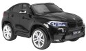 BMW X6M XXL dla 2 dzieci Czarny + Pilot + Ekoskóra + Pasy + Wolny Start + MP3 USB + LED